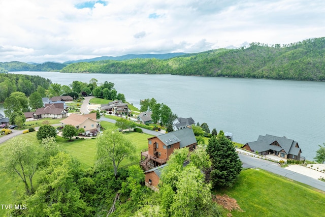 589 Harbor Point Rd, Butler, TN 37640 - drone / aerial view of a water and mountain view and a heavily wooded area
