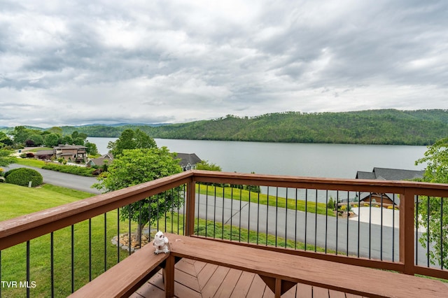 589 Harbor Point Rd, Butler, TN 37640 - wooden terrace featuring a water view