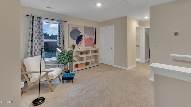 1128 Aspen Ter, Greeneville, TN 37745 - sitting room with carpet flooring, baseboards, recessed lighting, and attic access