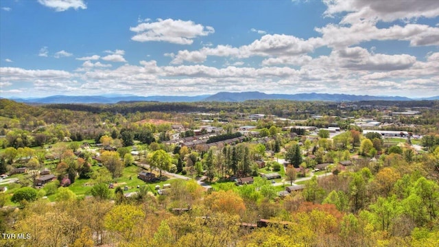 aerial view with a mountain view