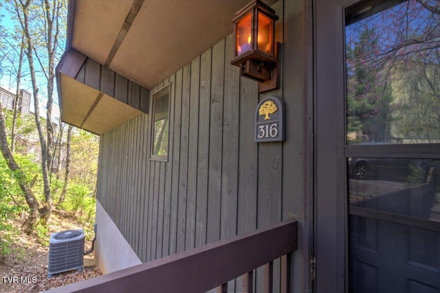 exterior details featuring central AC