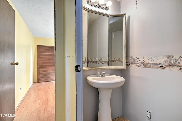 bathroom featuring wood finished floors