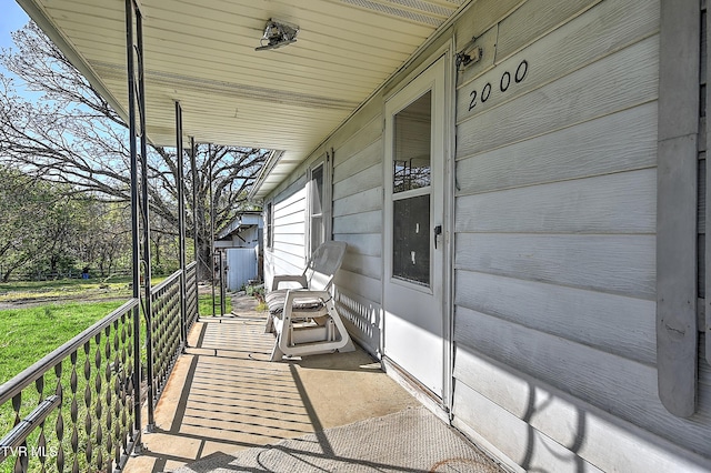 view of patio featuring covered porch