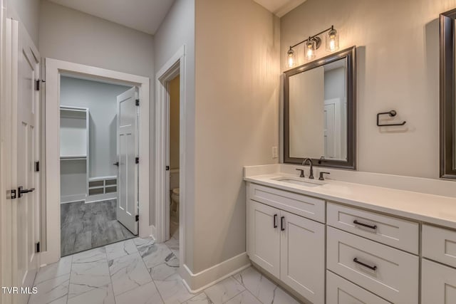 74 Slonaker Cir, Jonesborough, TN 37659 - full bath with baseboards, toilet, vanity, and marble finish floor