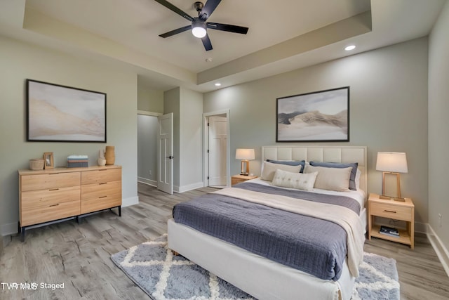 74 Slonaker Cir, Jonesborough, TN 37659 - bedroom featuring recessed lighting, ceiling fan, wood finished floors, and baseboards