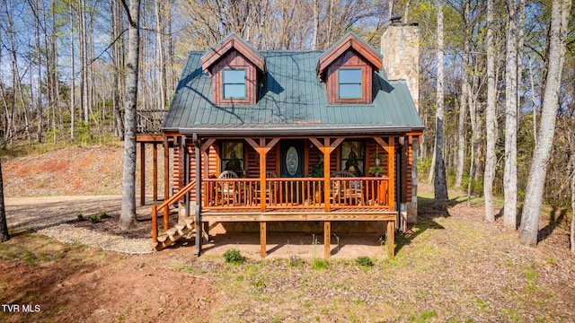 113 Tanner Dr, Elizabethton, TN 37643 - view of front of home featuring covered porch and metal roof