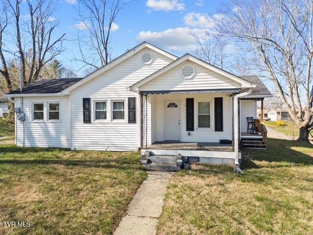 112 Morrow Ln, Greeneville, TN 37745 - bungalow featuring covered porch and a front lawn