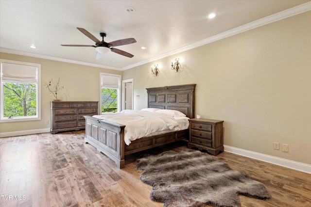 20268 Heron Cir, Abingdon, VA 24211 - bedroom with baseboards, ornamental molding, recessed lighting, and wood finished floors