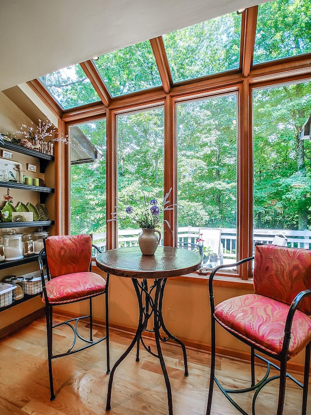 dining room with light wood-style floors