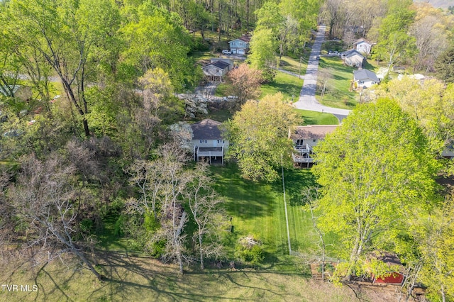 aerial view with a forest view