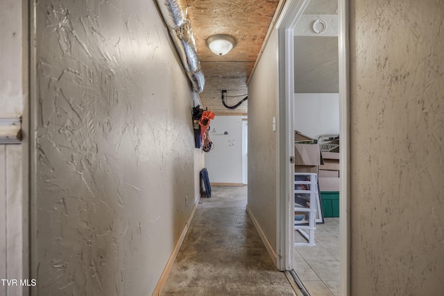 610 Pine Hill Rd, Elizabethton, TN 37643 - hall featuring baseboards and unfinished concrete flooring