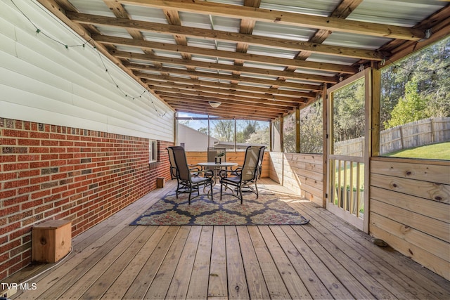 610 Pine Hill Rd, Elizabethton, TN 37643 - wooden terrace with fence and outdoor dining area