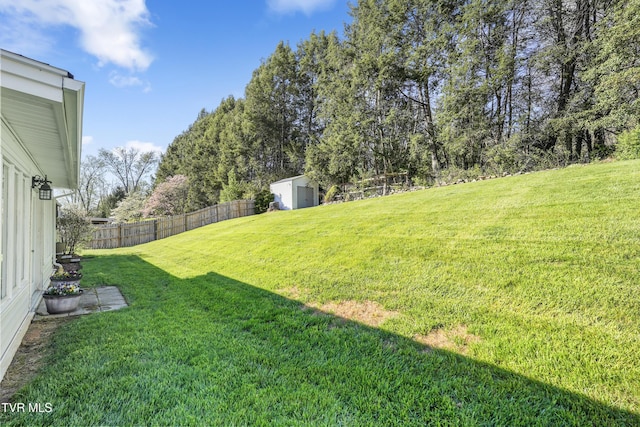 610 Pine Hill Rd, Elizabethton, TN 37643 - view of yard with an outdoor structure, fence, and a storage unit