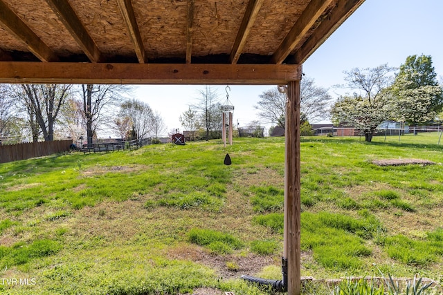 view of yard with fence