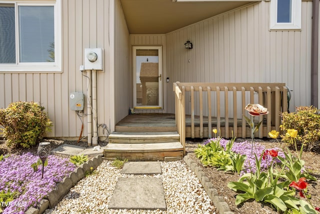 1023 Pebble Dr, Bristol, VA 24201 - doorway to property with board and batten siding and a deck