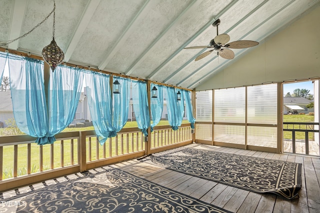 1023 Pebble Dr, Bristol, VA 24201 - sunroom featuring beamed ceiling and a ceiling fan