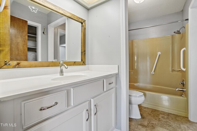 1023 Pebble Dr, Bristol, VA 24201 - bathroom with toilet, vanity, and tub / shower combination