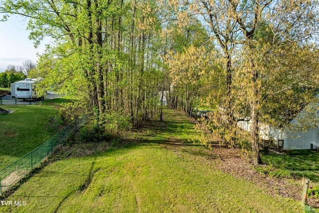 view of yard with fence