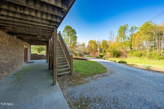 exterior space with stairway