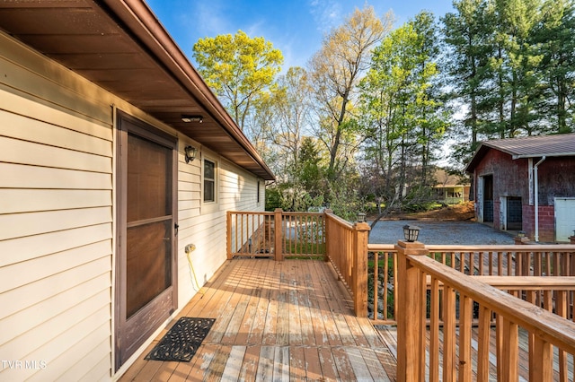 wooden terrace with a water view