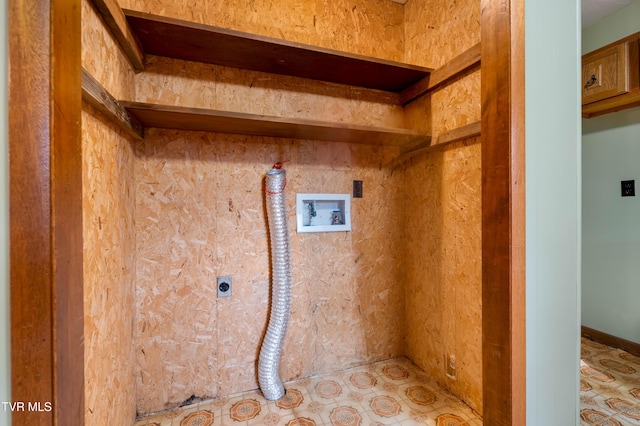 laundry room with laundry area, hookup for an electric dryer, and washer hookup