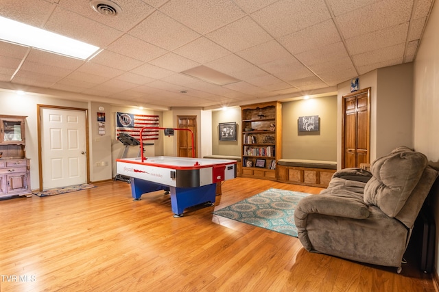 playroom with wood finished floors