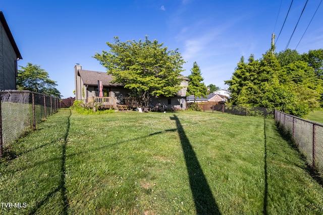 view of yard with a deck