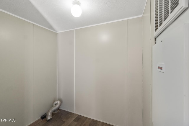 810 Sugar Bowl Rd, Chuckey, TN 37641 - washroom with laundry area, a textured ceiling, and dark wood finished floors