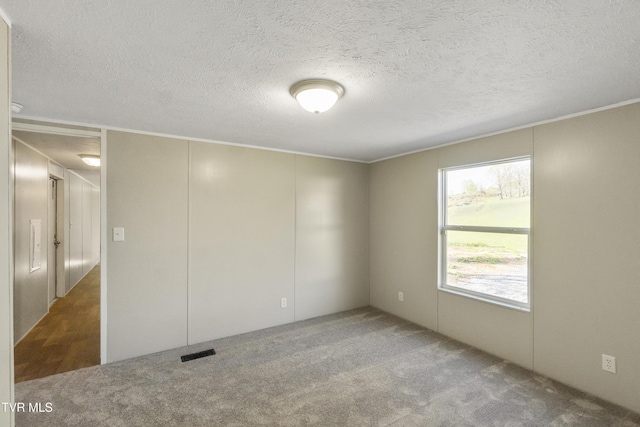 810 Sugar Bowl Rd, Chuckey, TN 37641 - carpeted empty room featuring a textured ceiling, ornamental molding, and visible vents