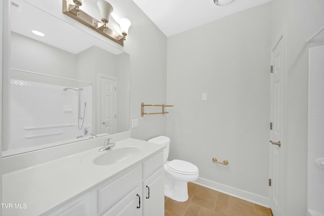 211 University Pkwy Unit 5, Johnson City, TN 37604 - bathroom with toilet, vanity, baseboards, and visible vents