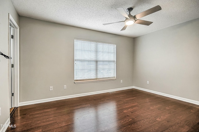 305 Waterford Ct Unit 305, Johnson City, TN 37615 - unfurnished room with a textured ceiling, ceiling fan, dark wood-style floors, and visible vents