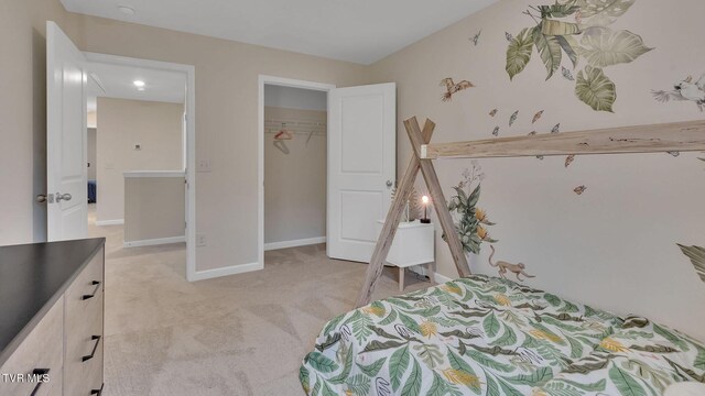 1905 Fox Meadows Cir, Bluff City, TN 37618 - bedroom featuring light carpet, a closet, and baseboards