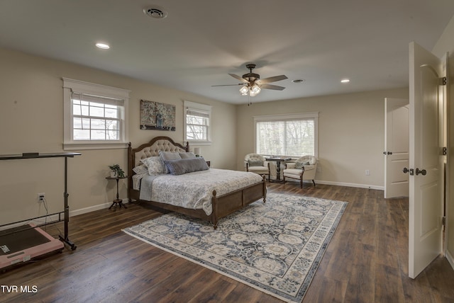 368 New Hope Rd, Jonesborough, TN 37659 - bedroom with dark wood finished floors, recessed lighting, and ceiling fan
