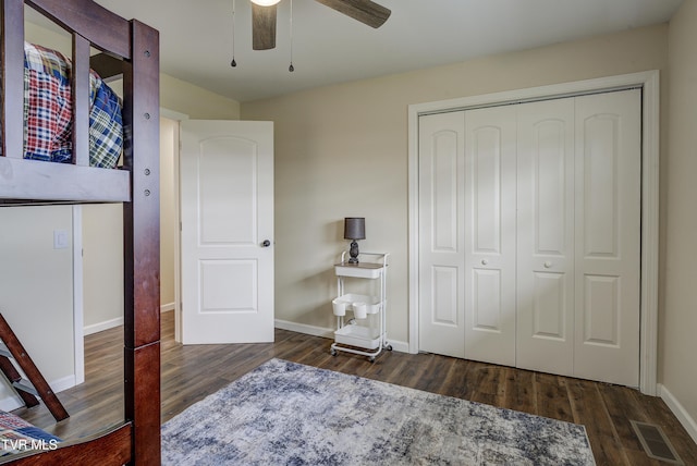 368 New Hope Rd, Jonesborough, TN 37659 - bedroom featuring wood finished floors, a closet, and ceiling fan