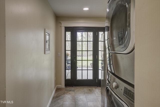 368 New Hope Rd, Jonesborough, TN 37659 - washroom featuring stacked washer and clothes dryer and recessed lighting