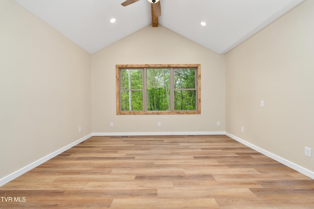 332 Tom Patterson Trl, Dandridge, TN 37725 - spare room featuring ceiling fan, baseboards, recessed lighting, and light wood-style floors