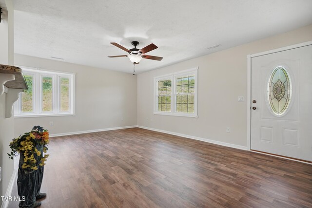 536 Chadwell Rd, Kingsport, TN 37660 - entrance foyer with wood finished floors, a ceiling fan, and baseboards