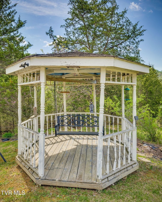 deck with a gazebo