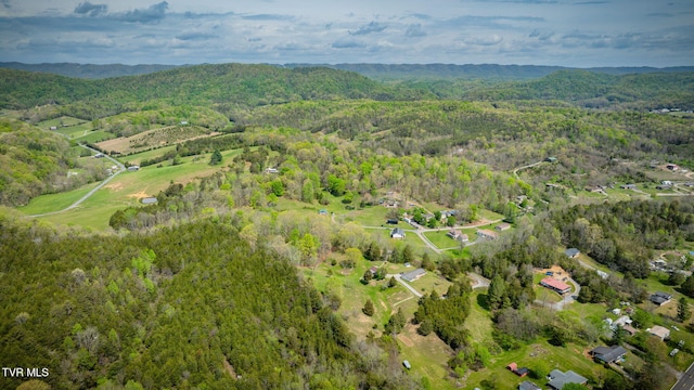 aerial view with a wooded view