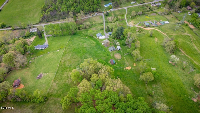 drone / aerial view featuring a rural view