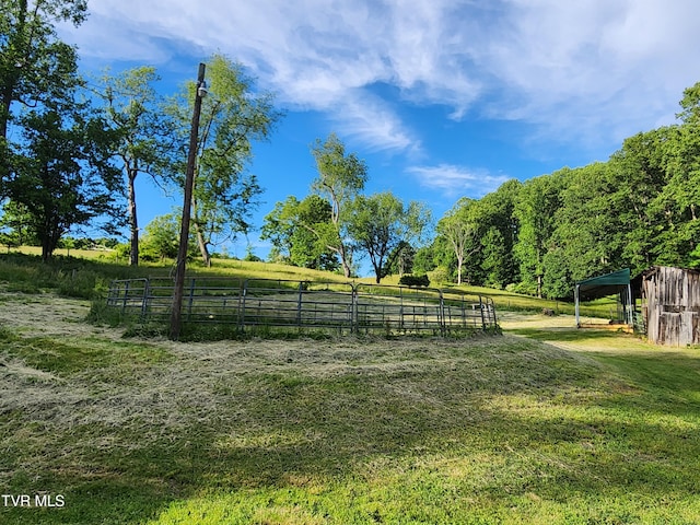 12075 Goose Creek Rd, Bristol, VA 24202 - view of yard featuring an outbuilding and a view of rural / pastoral area