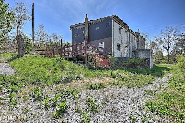 4418 Weaver Pike, Bluff City, TN 37618 - rear view of house with a wooden deck