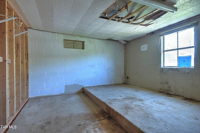 4418 Weaver Pike, Bluff City, TN 37618 - basement with concrete block wall
