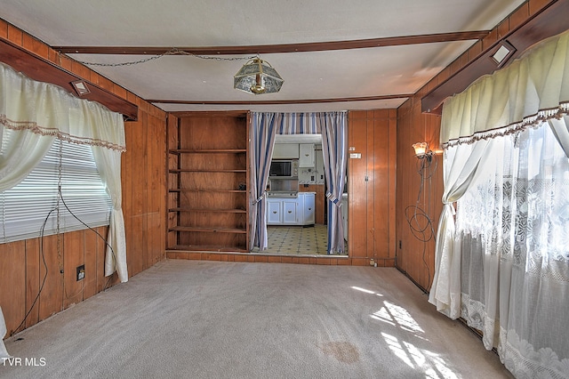 4418 Weaver Pike, Bluff City, TN 37618 - carpeted empty room featuring wooden walls