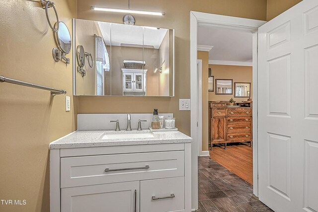 344 Virginia Dr, Bristol, VA 24201 - bathroom featuring ornamental molding and vanity