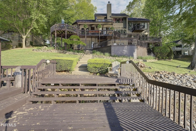 768 Lake Point Dr, Piney Flats, TN 37686 - exterior space with a yard and stairway