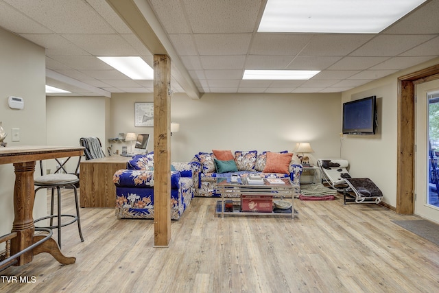 768 Lake Point Dr, Piney Flats, TN 37686 - living area with a drop ceiling and wood finished floors