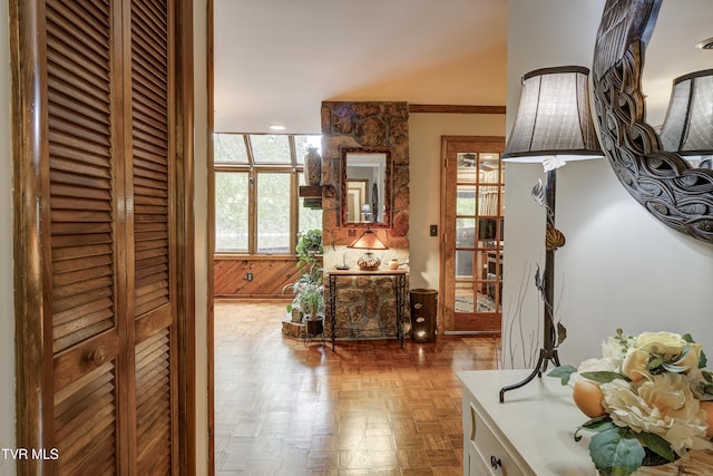 768 Lake Point Dr, Piney Flats, TN 37686 - corridor featuring wood walls