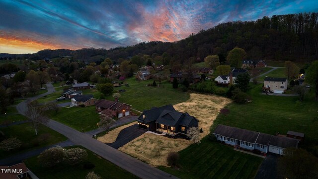 330 Bogey Dr, Abingdon, VA 24211 - aerial view at dusk with a view of trees and a residential view