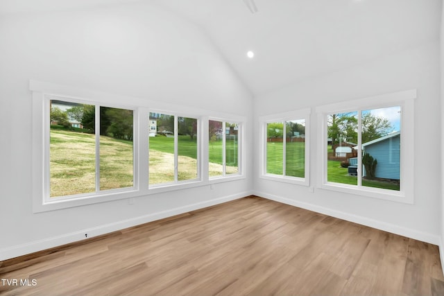 330 Bogey Dr, Abingdon, VA 24211 - unfurnished sunroom with lofted ceiling, wood finished floors, baseboards, and recessed lighting